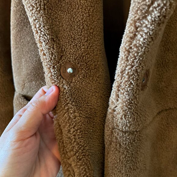 New Holly Long Teddy Coat โ Size Medium โ Tobacco Brown - Picture 5 of 12